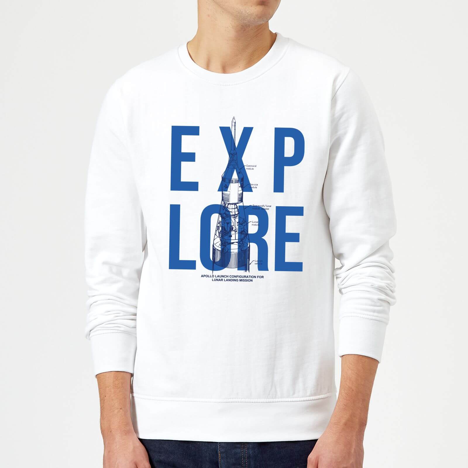 Explore Schematic Sweatshirt - White - S - White