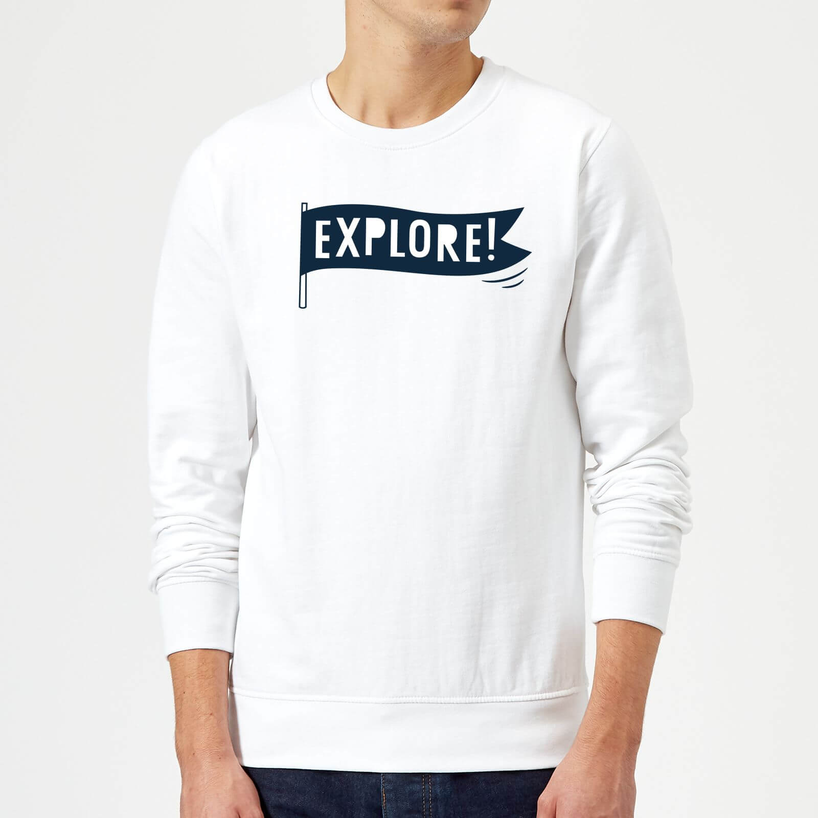 Explore! Sweatshirt - White - S - White