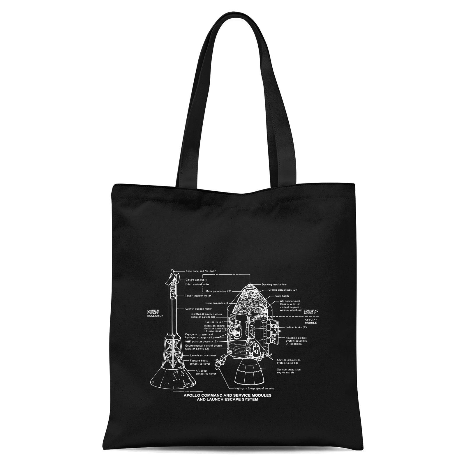 Command And Service Module Schematic Tote Bag - Black