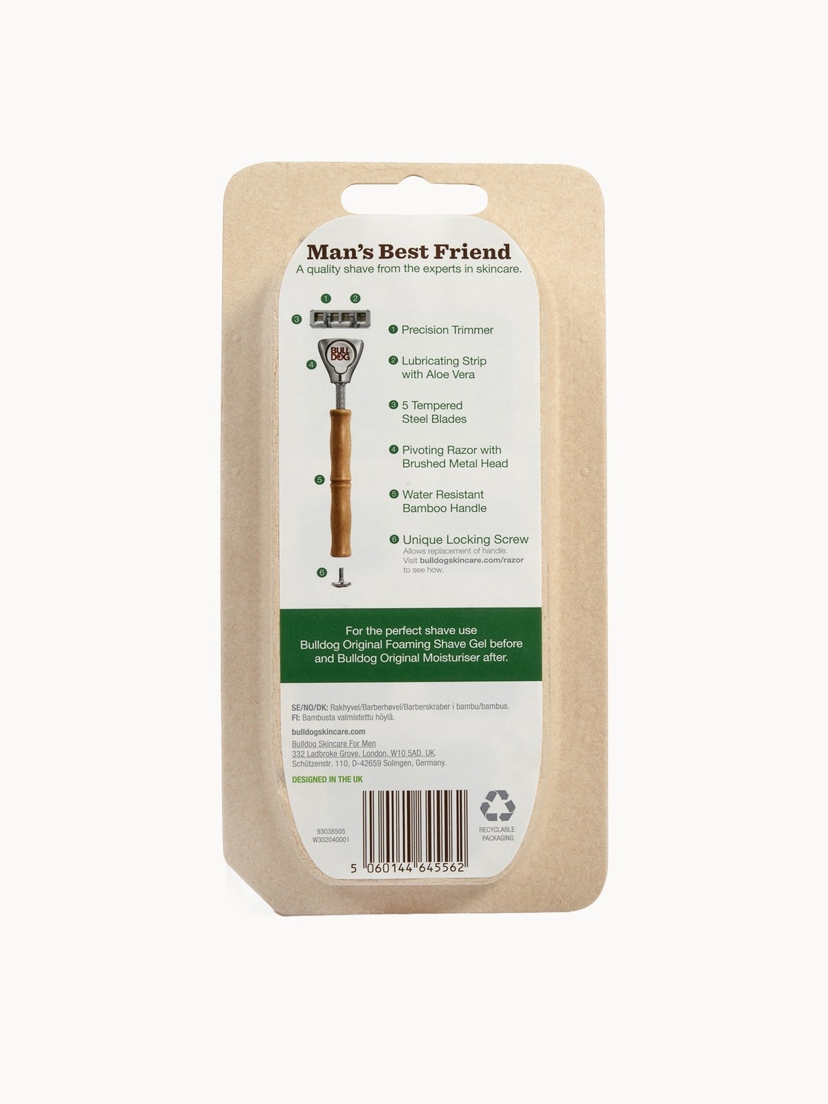 Bulldog Skincare Original Bamboo Razor 77g 3