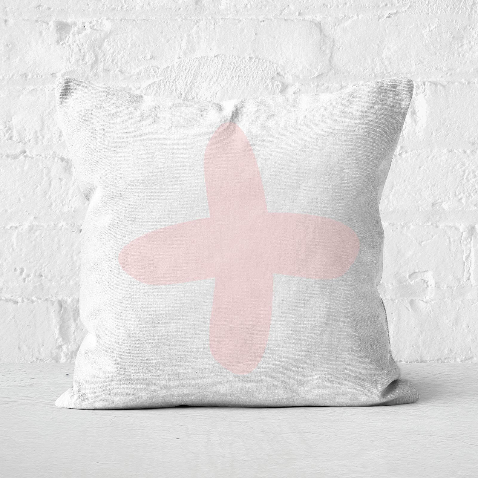 Light Pink Cross Square Cushion - 40x40cm - Soft Touch