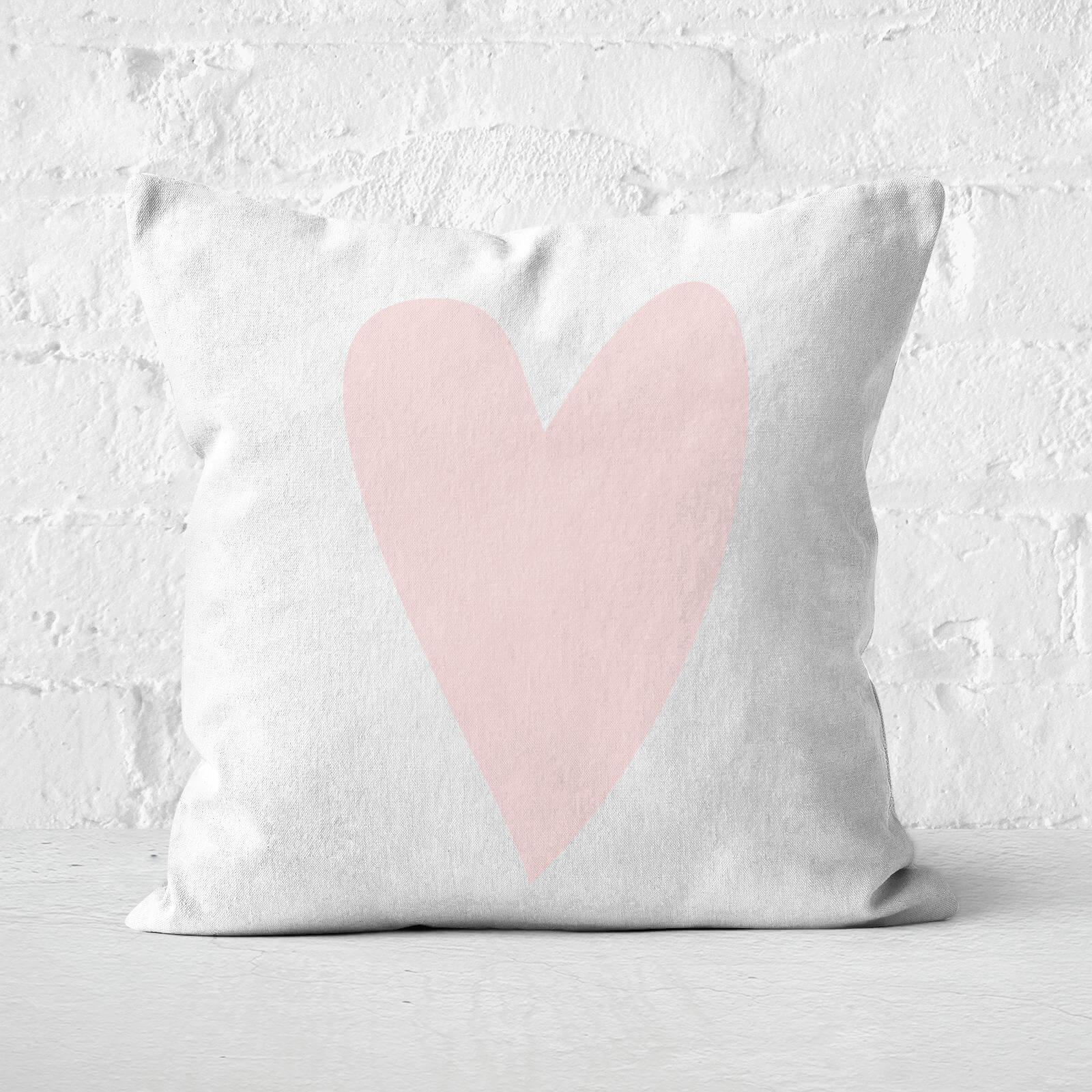 Light Pink Heart Square Cushion - 40x40cm - Soft Touch