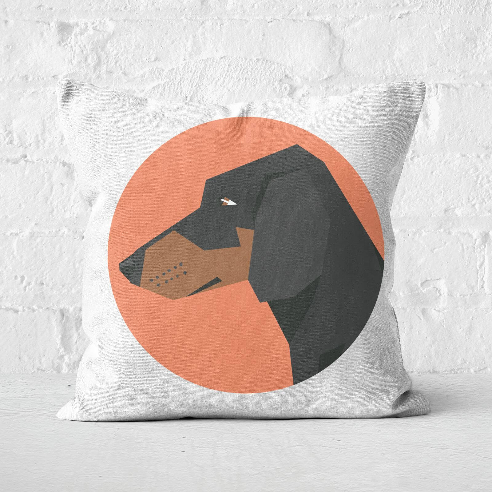 Sausage Dog Square Cushion - 40x40cm - Soft Touch