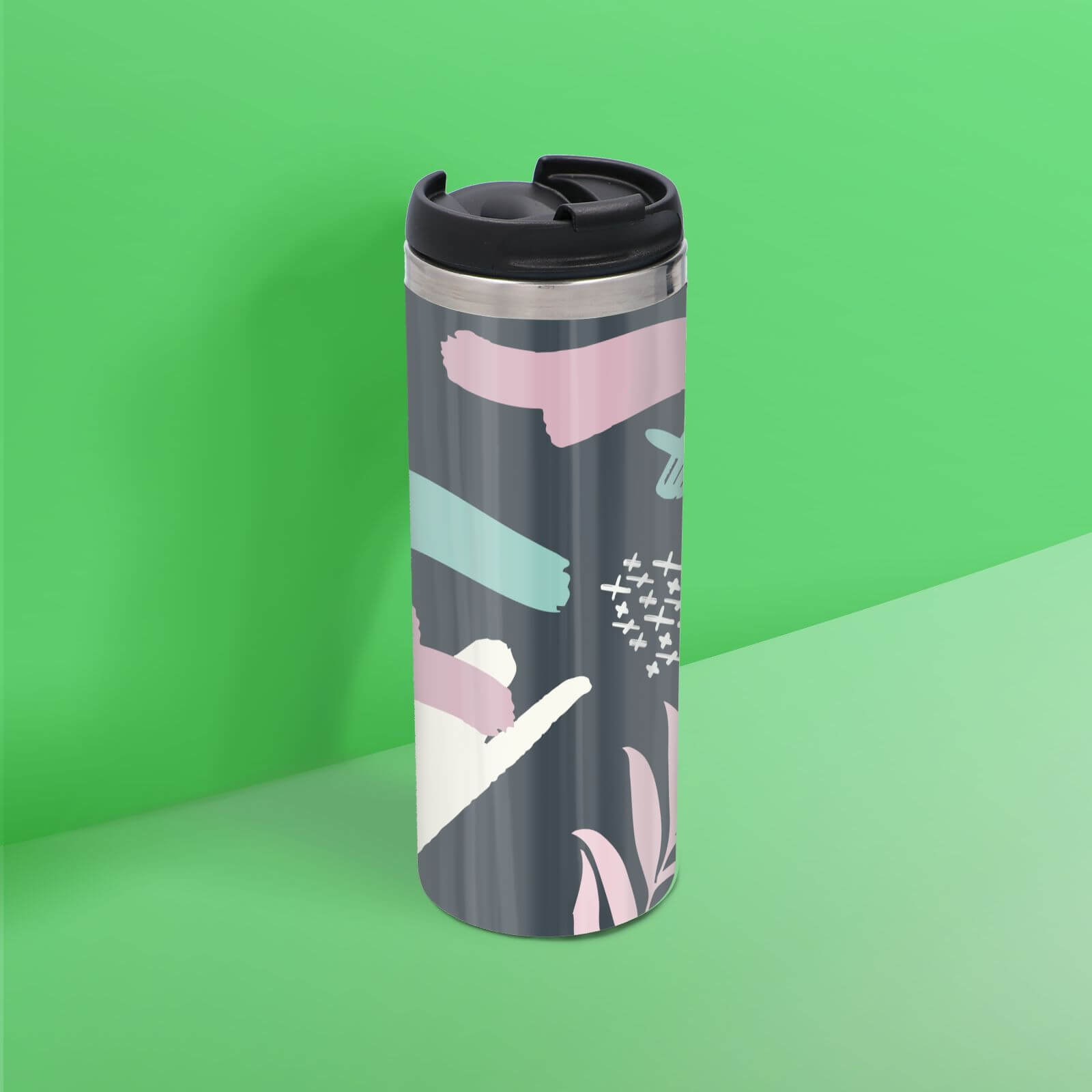Dark Botanical Stainless Steel Travel Mug