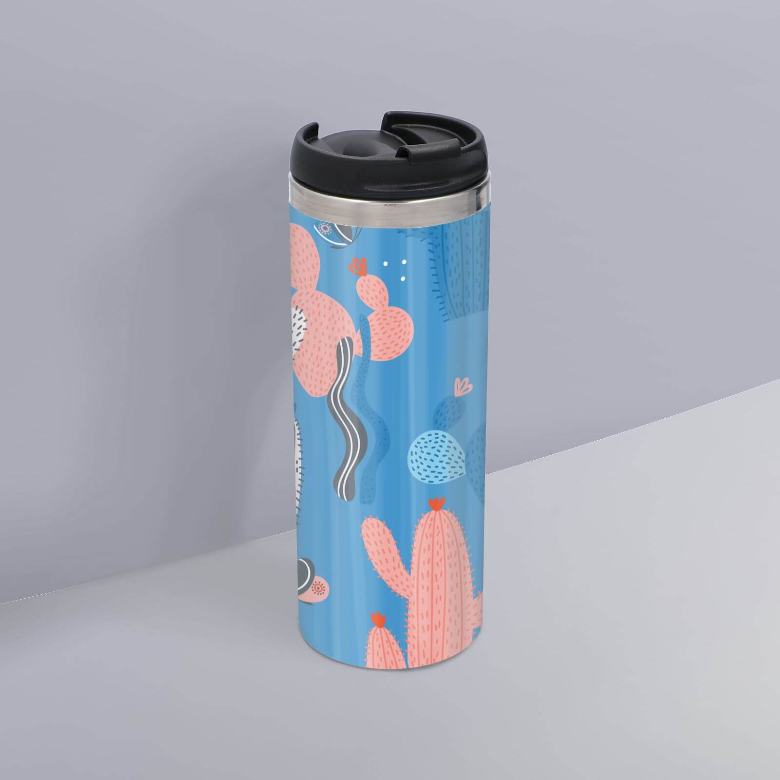 Cactus Pattern Stainless Steel Travel Mug