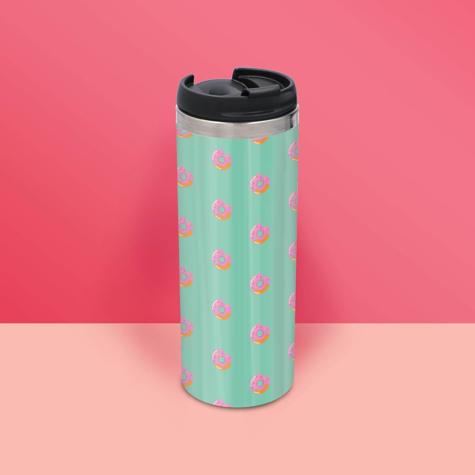 Doughnut Pattern Stainless Steel Travel Mug