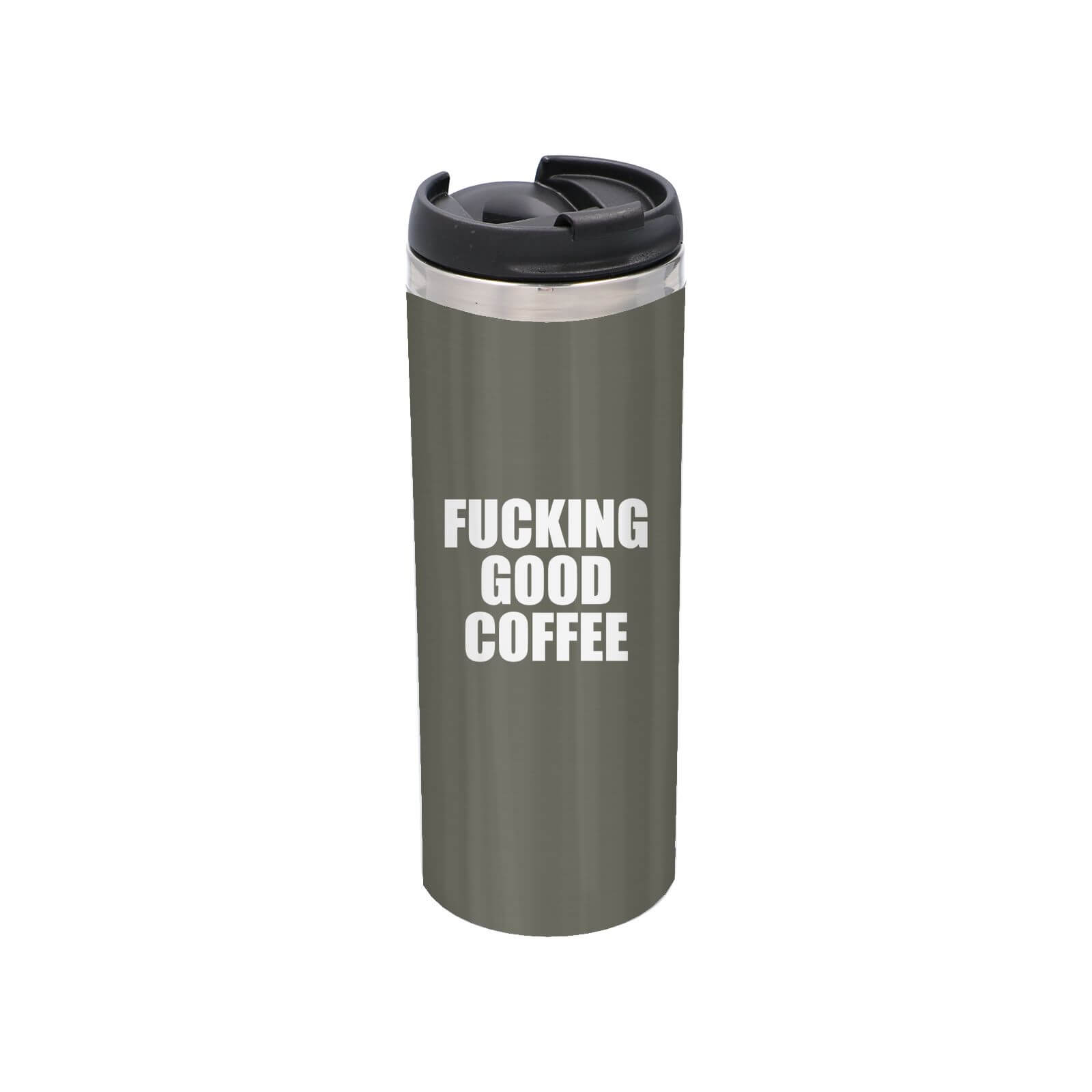 F*cking Good Coffee Stainless Steel Thermo Travel Mug - Metallic Finish