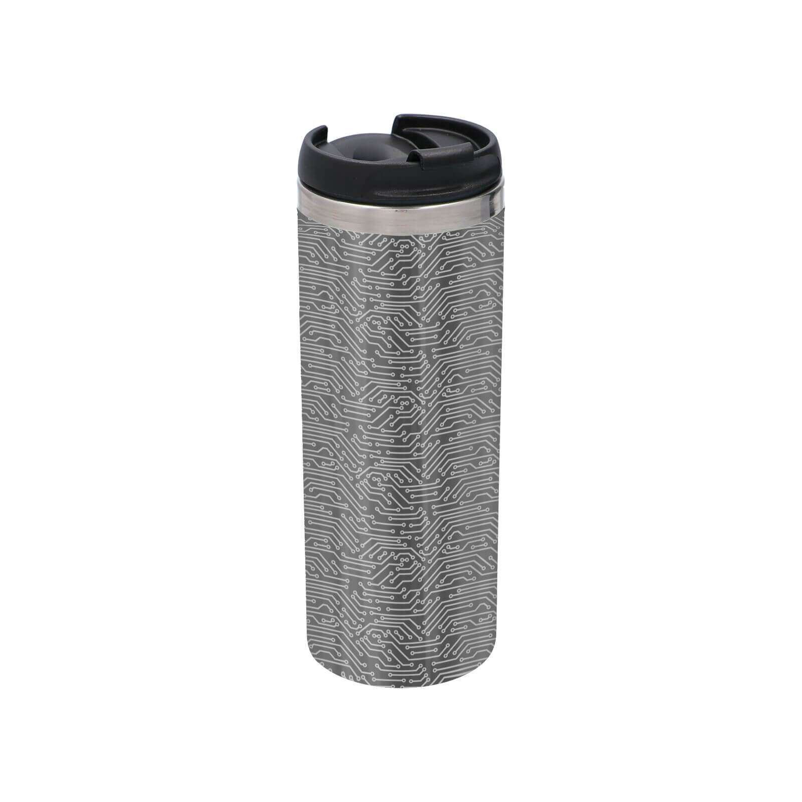 Motherboard Pattern Stainless Steel Travel Mug - Metallic Finish