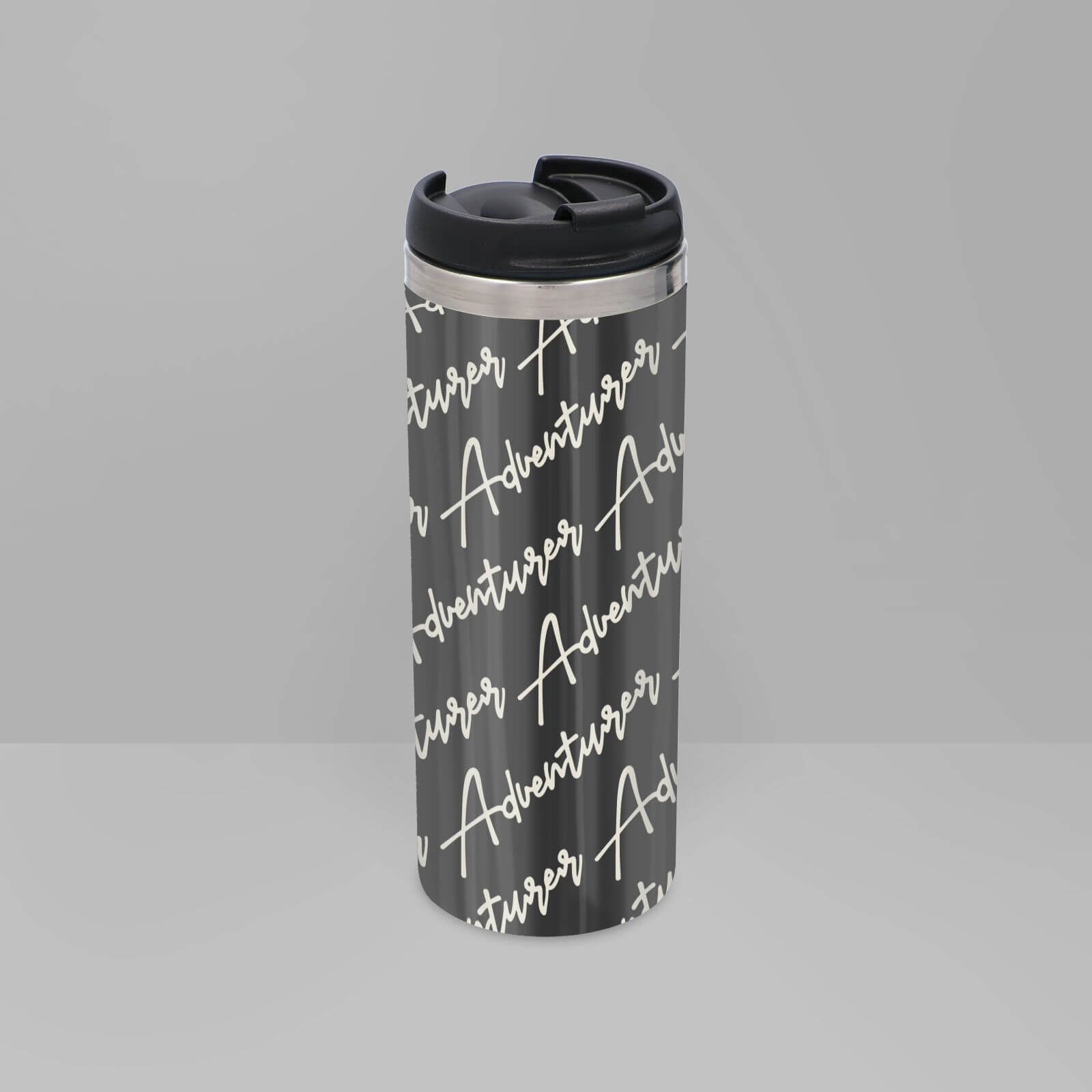 Adventurer - Masculine Stainless Steel Travel Mug - Metallic Finish