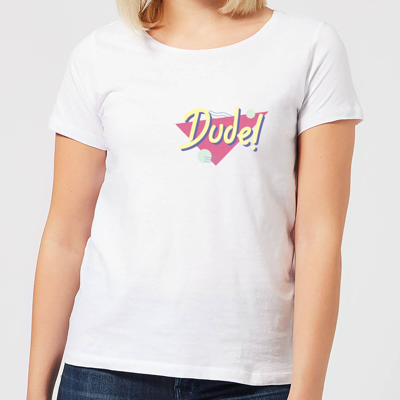 Dude! Pocket Print Women's T-Shirt - White - S - White