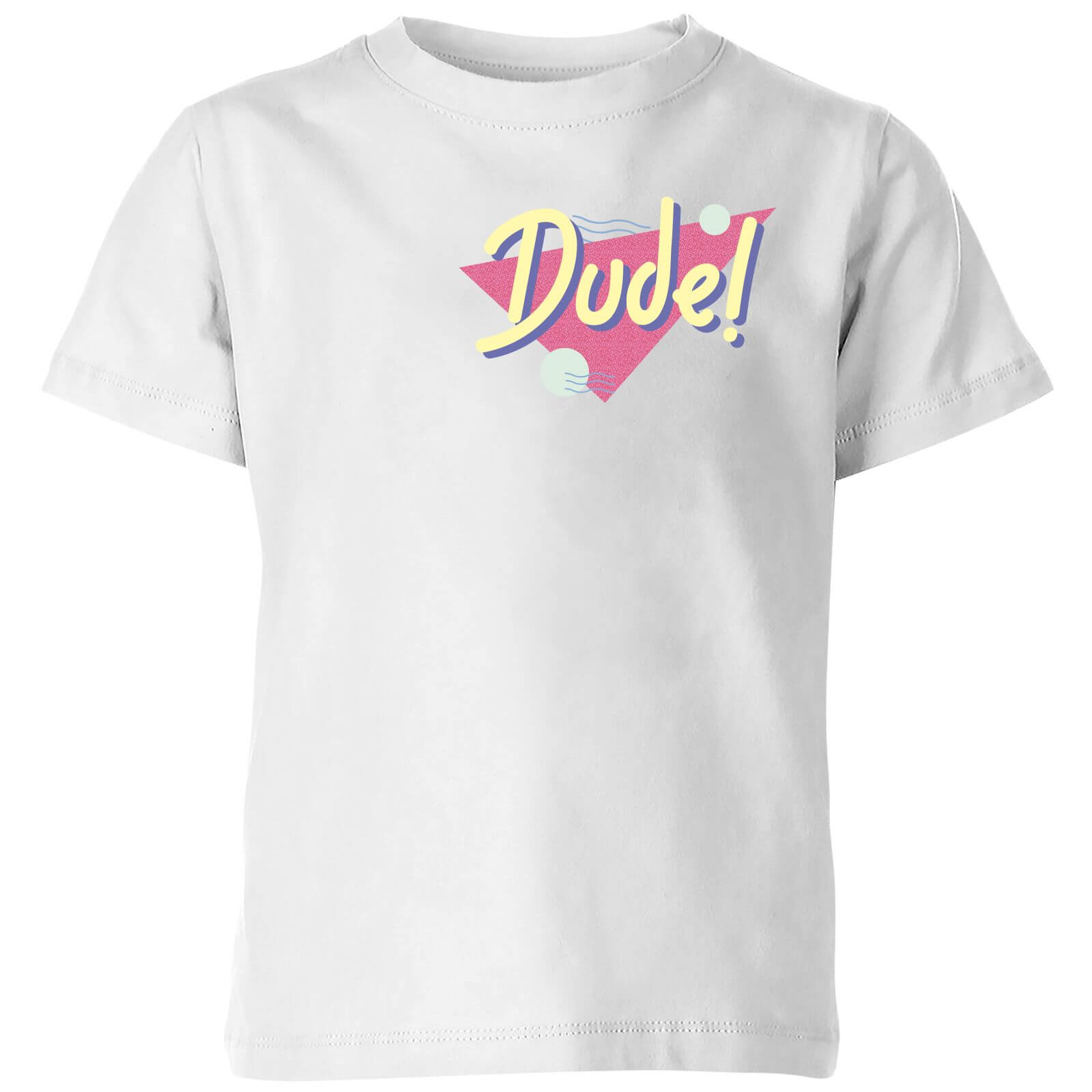 Dude! Pocket Print Kids' T-Shirt - White - 5-6 Years - White