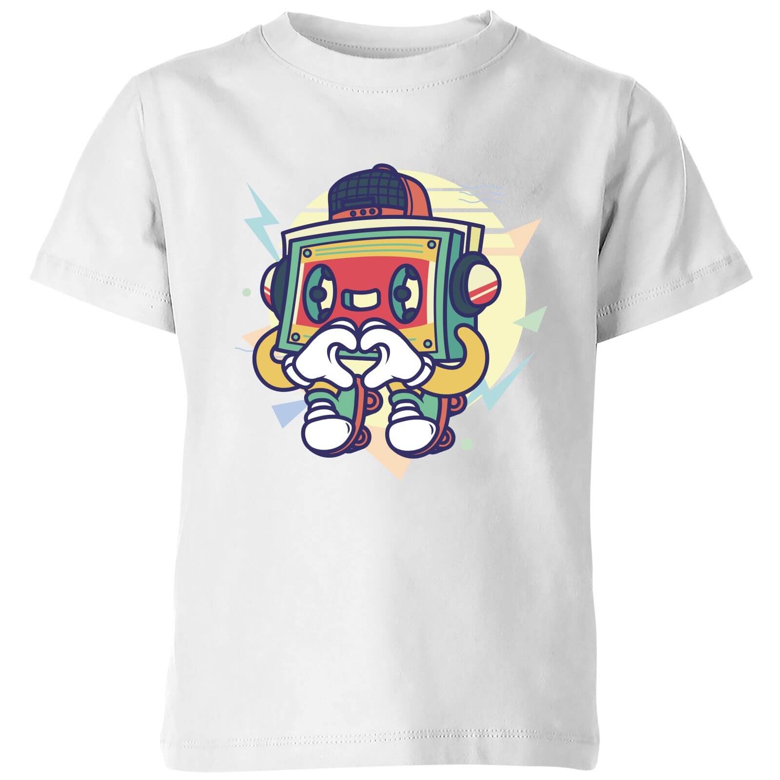 Cassette Tape Love Character Kids' T-Shirt - White - 5-6 Years - White