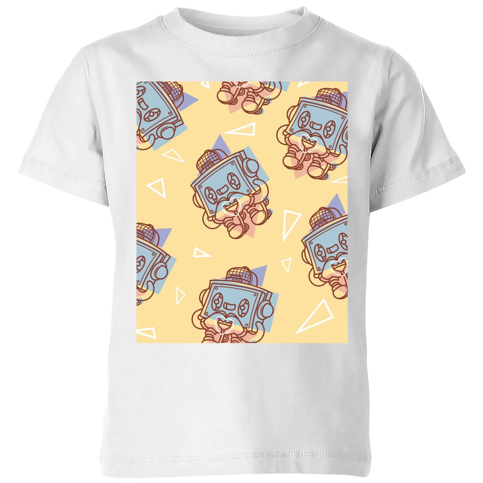 Cassette Tape Love Pattern Kids' T-Shirt - White - 11-12 Years - White