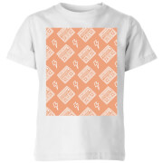 Boombox Pattern Orange Kids' T-Shirt - White - 3-4 Years - White