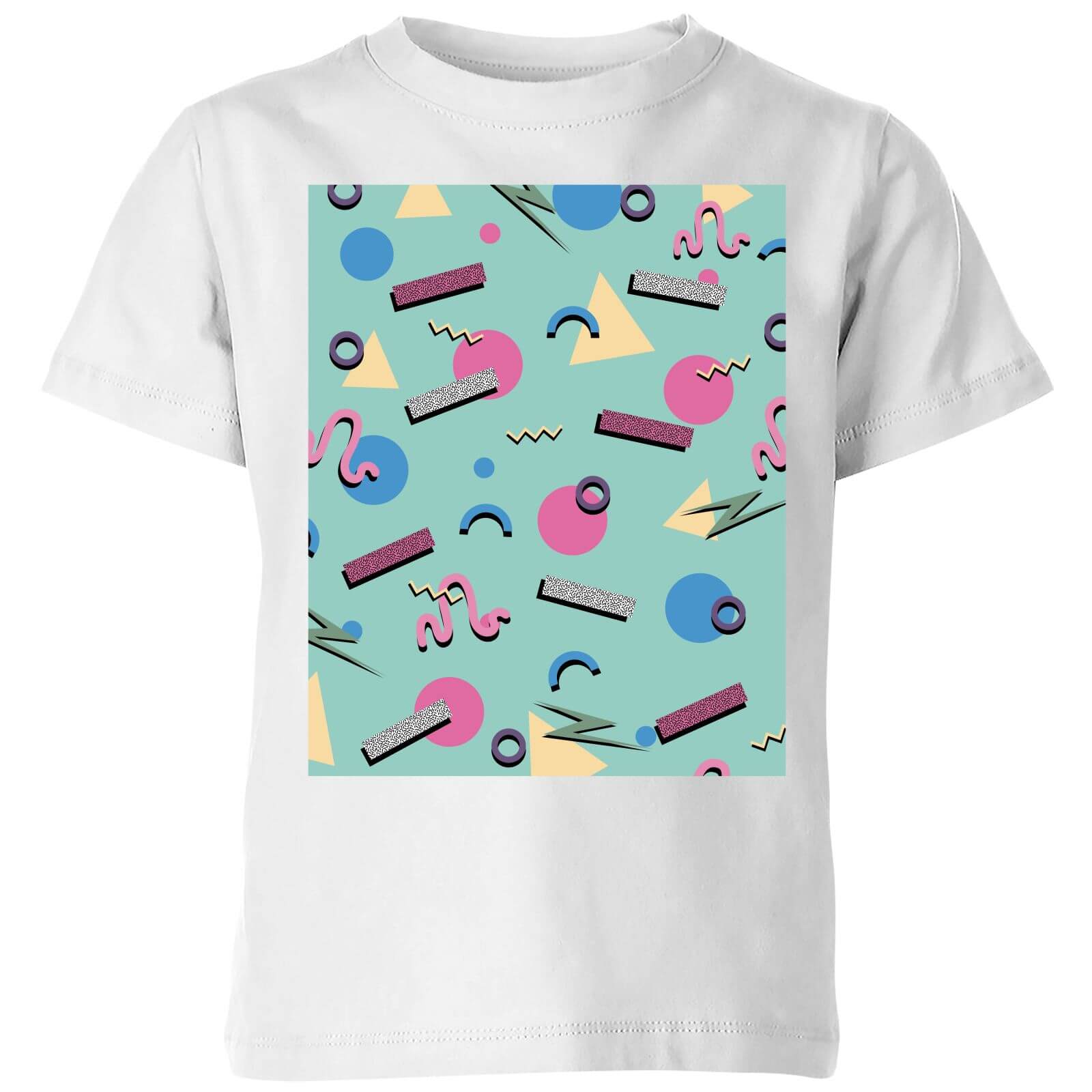 90's Funky Pattern Kids' T-Shirt - White - 5-6 Years - White