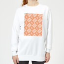 Boombox Pattern Orange Women's Sweatshirt - White - XS - White