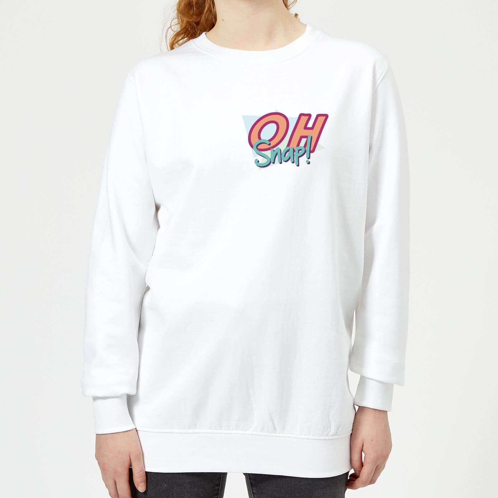 Oh Snap! Pocket Print Women's Sweatshirt - White - L - White