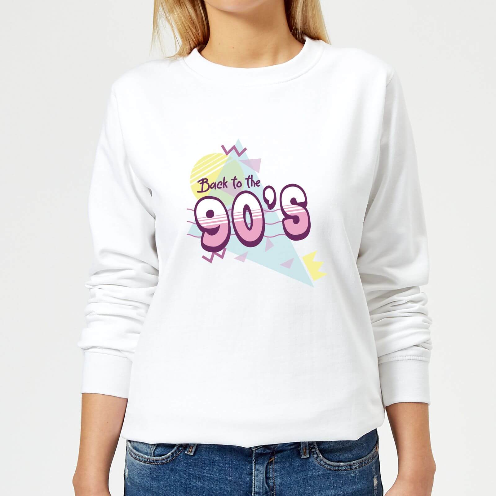 Back To The 90's Women's Sweatshirt - White - S - White