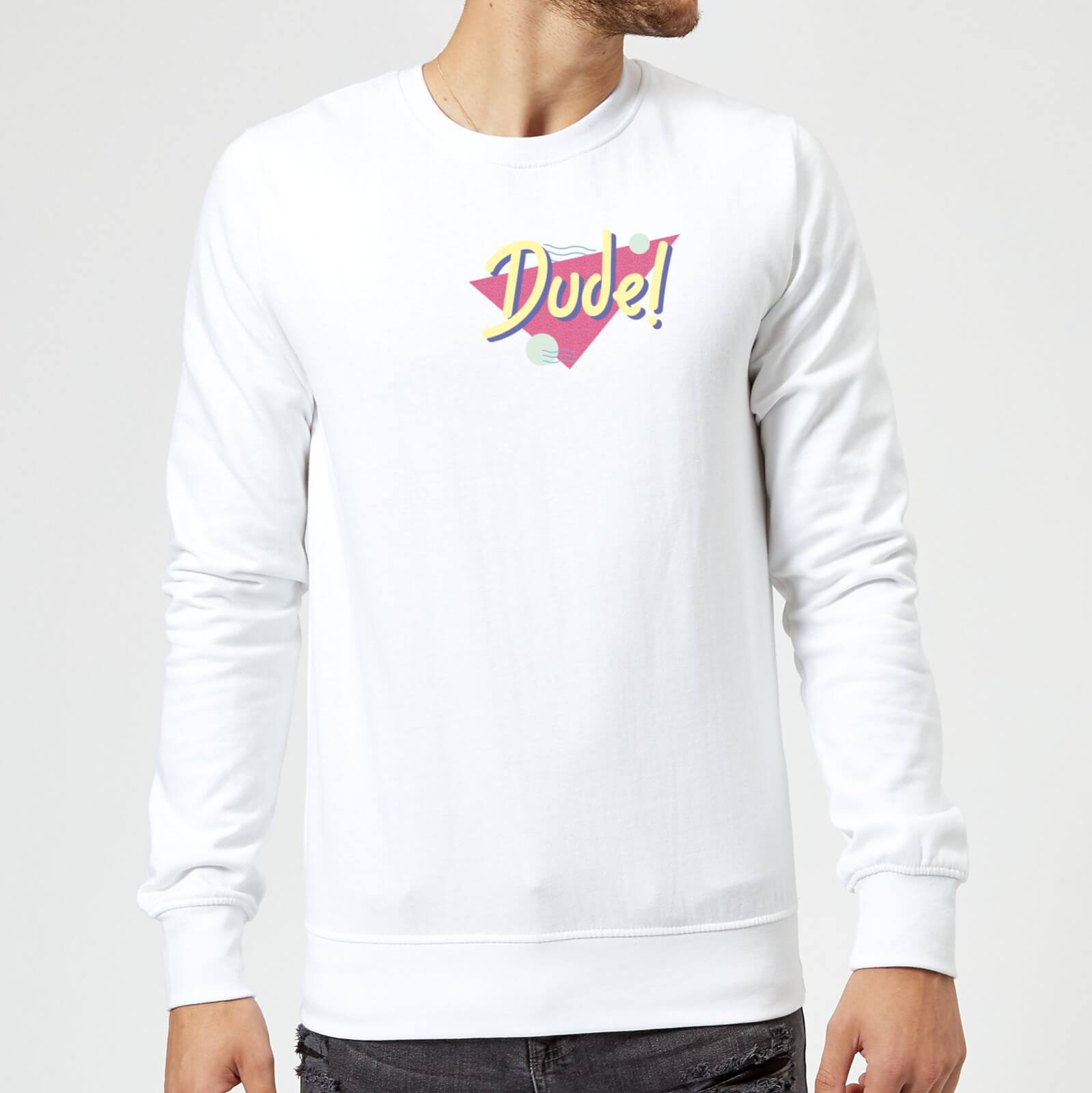 Dude! Pocket Print Sweatshirt - White - S - White