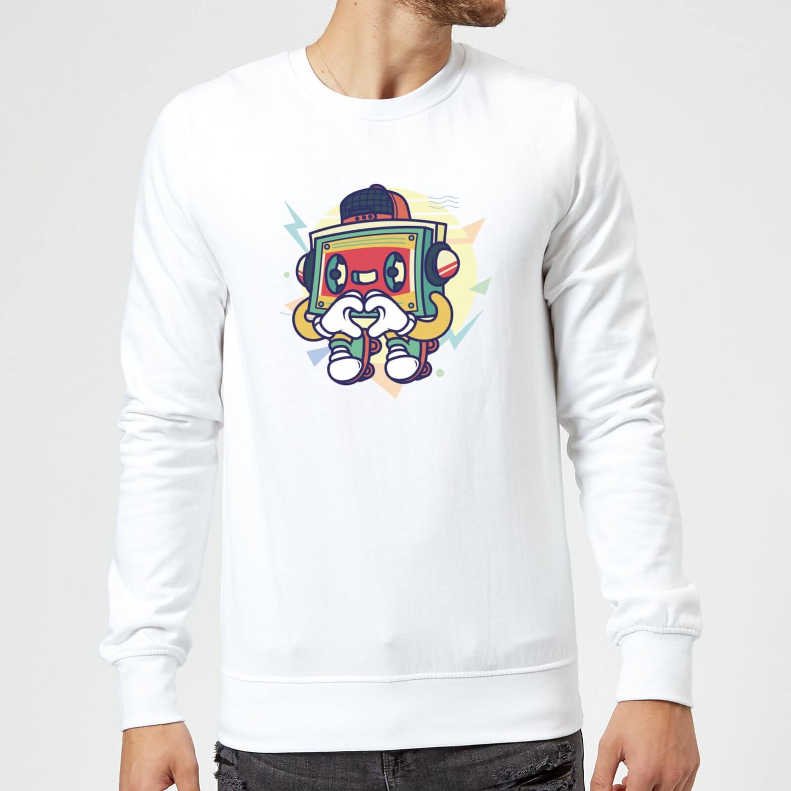Cassette Tape Love Character Sweatshirt - White - S - White