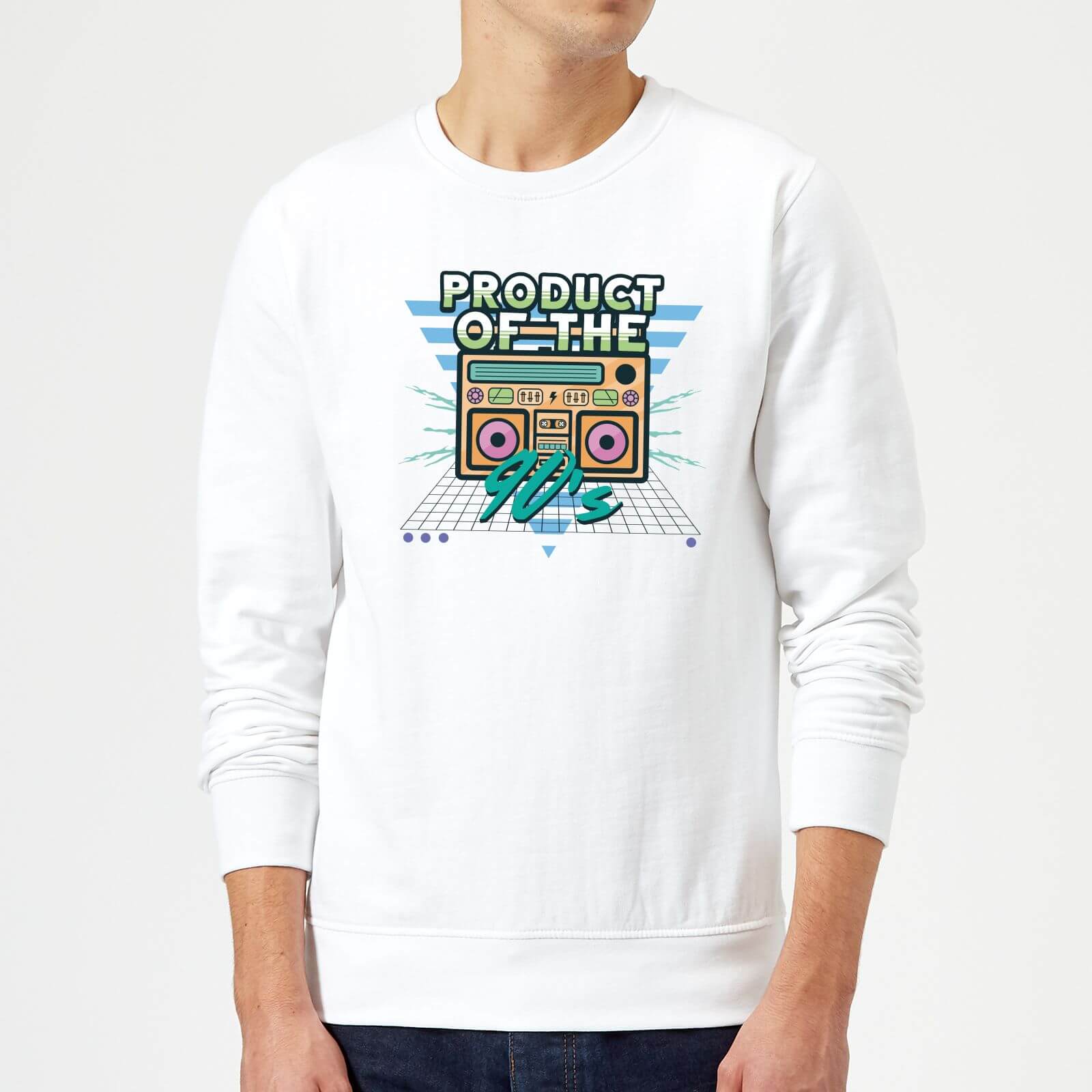 Product Of The 90's Boom Box Sweatshirt - White - S - White