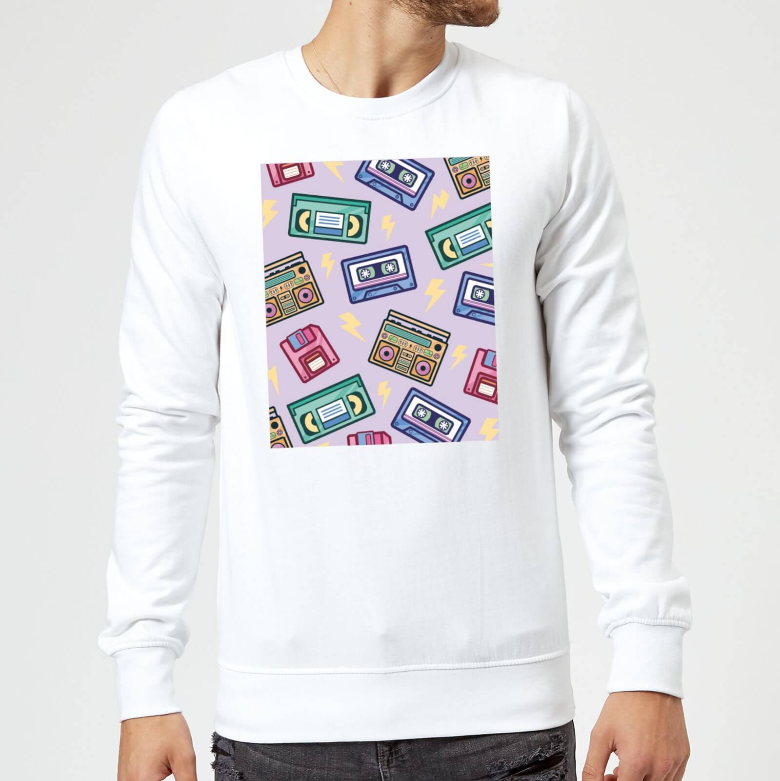 90's Product Scattered Pattern Sweatshirt - White - M - White