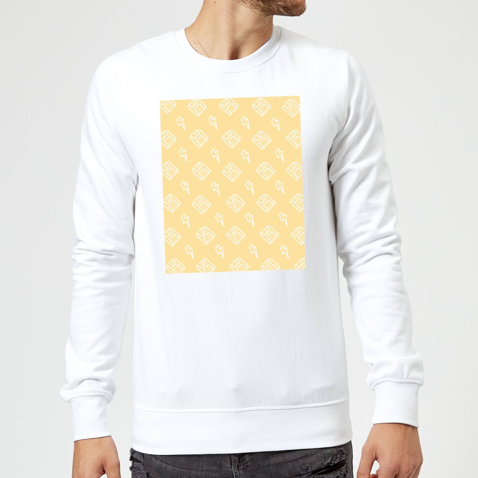 Floppy Disc Pattern Yellow Sweatshirt - White - S - White