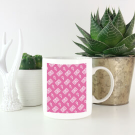 Cassette Tape Pattern Pink Mug
