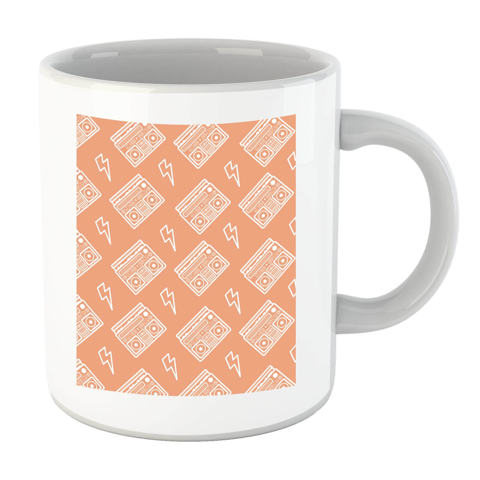 Boombox Pattern Orange Mug
