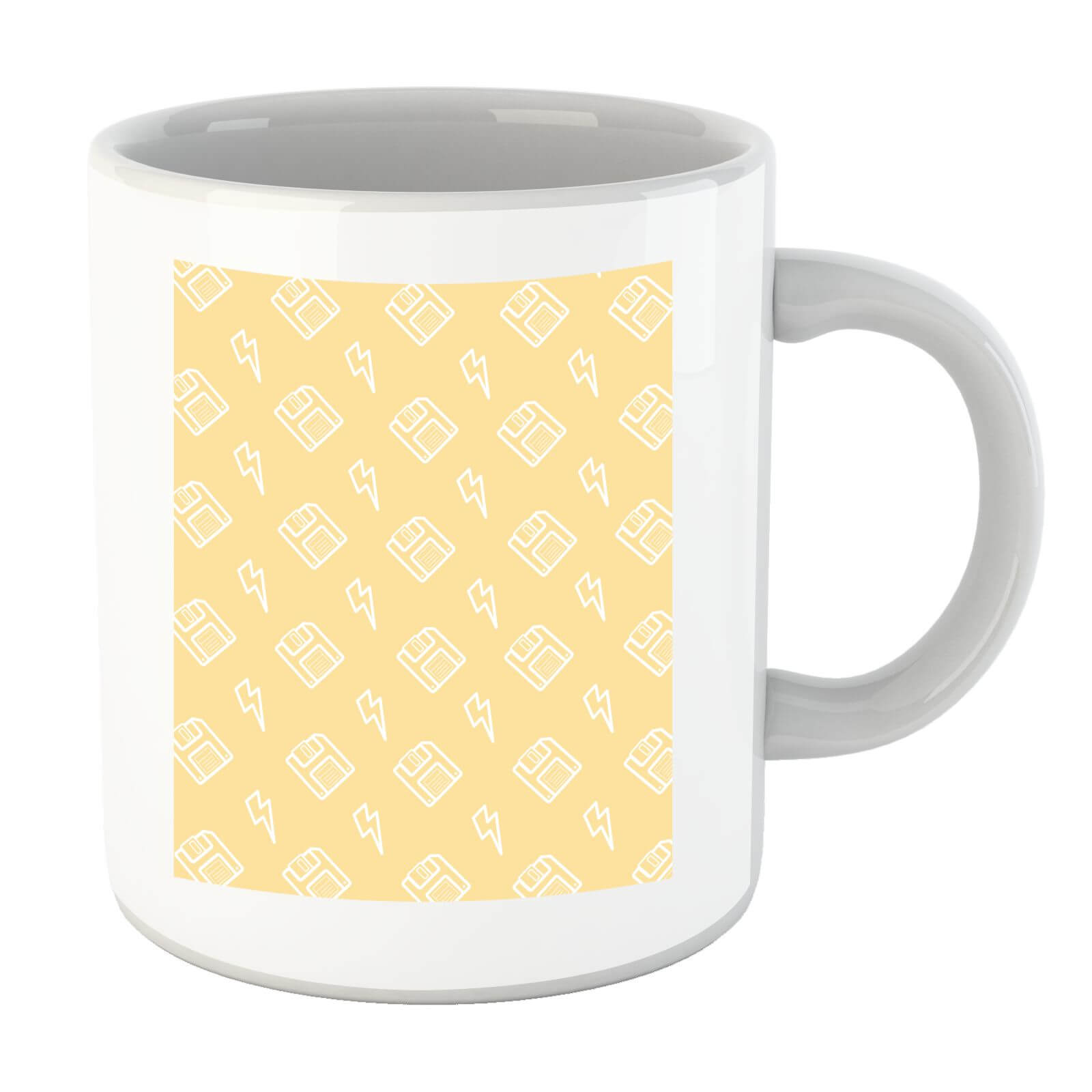Floppy Disc Pattern Yellow Mug
