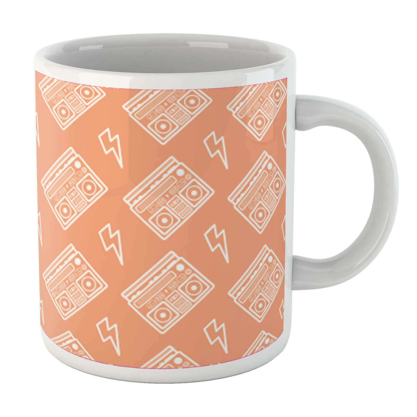 Boombox Pattern Orange Mug Mug