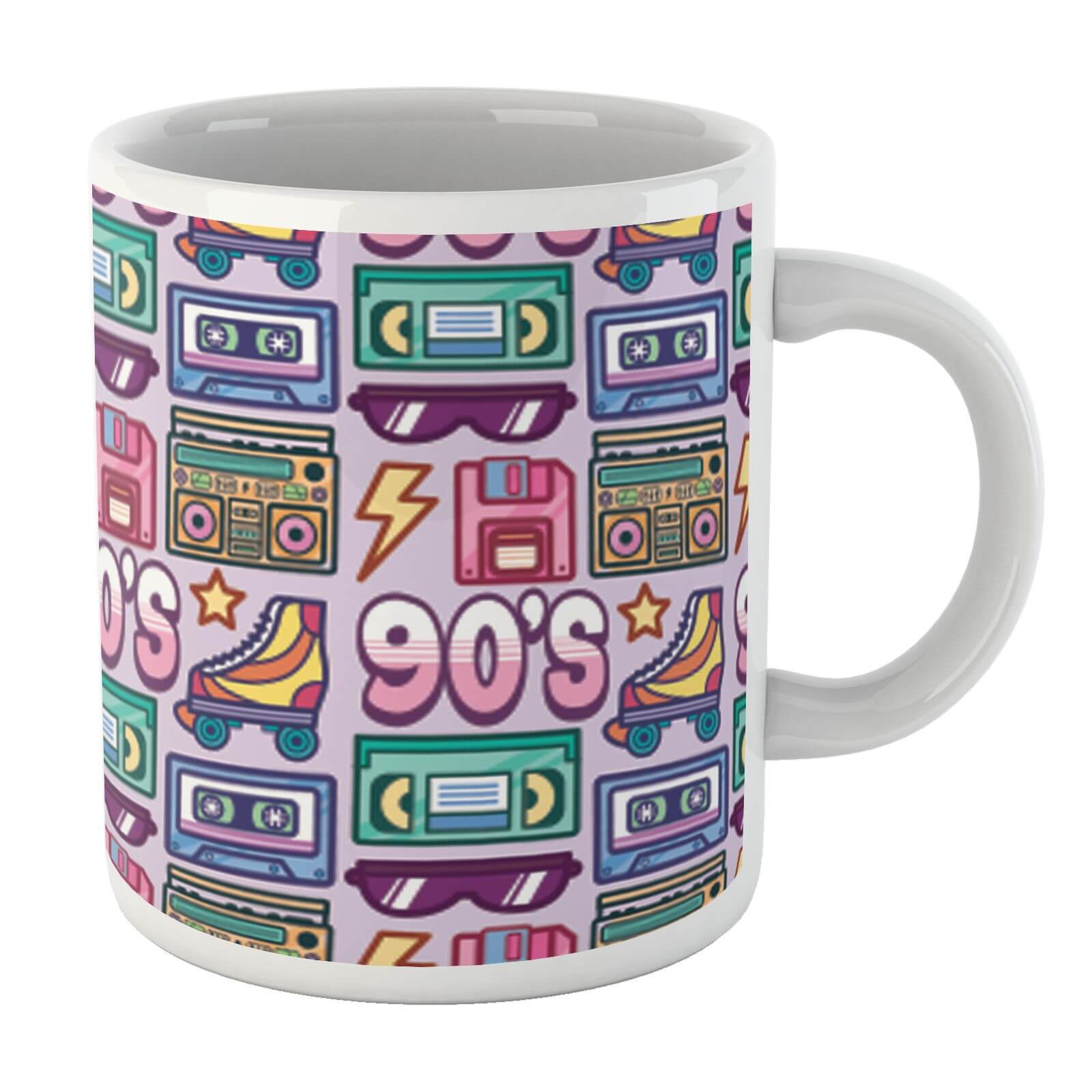 90's Product Tiled Pattern White Mug Mug