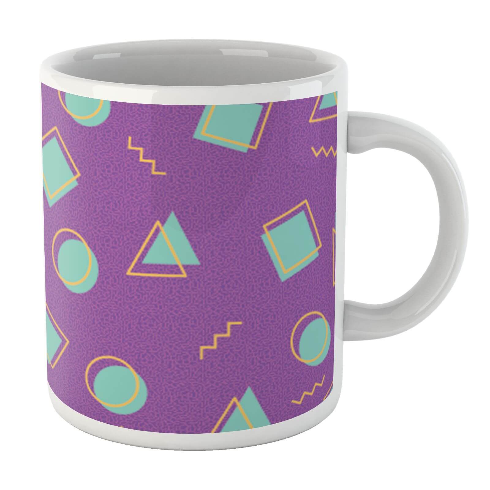 90's Circle Square Triangle Pattern White Mug Mug