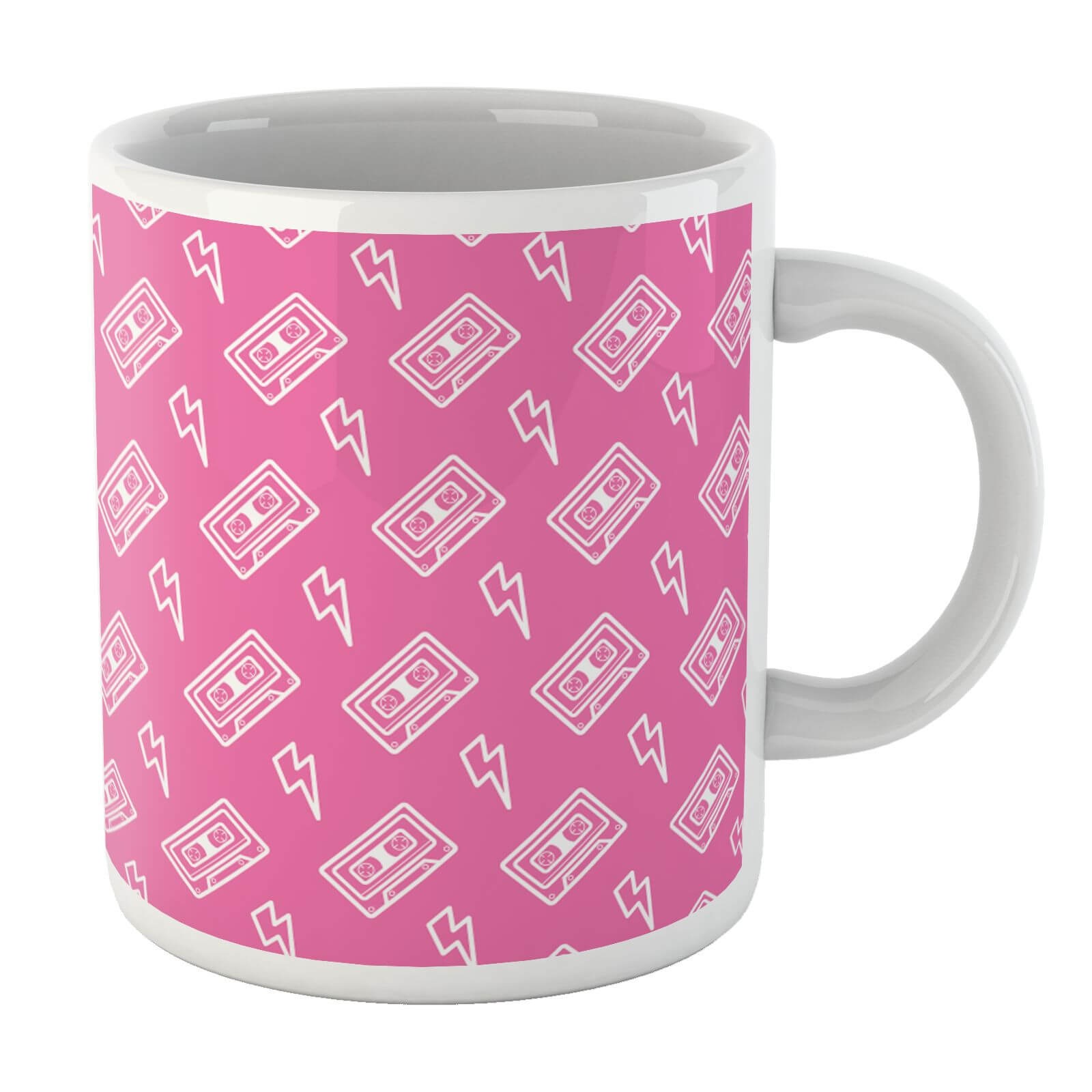 Cassette Tape Pattern Pink White Mug Mug