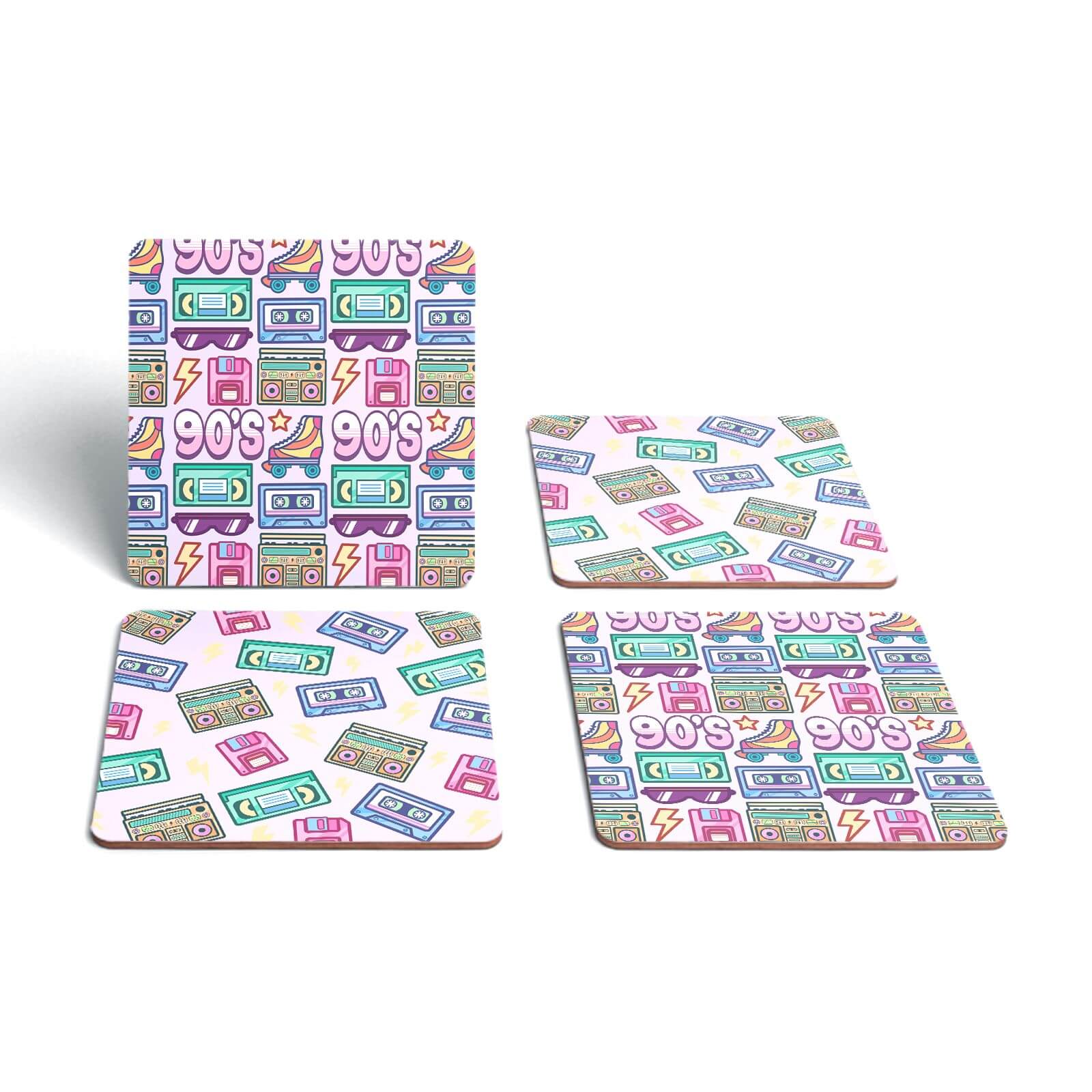 90's Products Pink Coaster Square Coaster Set