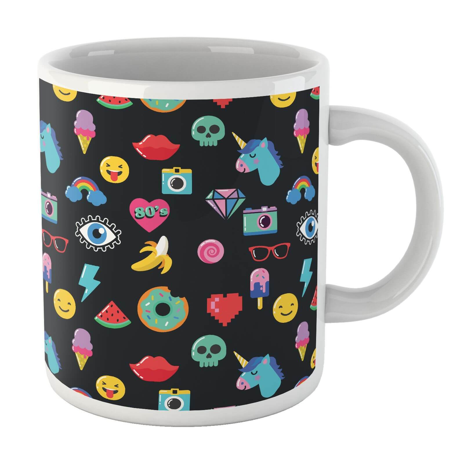 Black 80s Stickers Mug