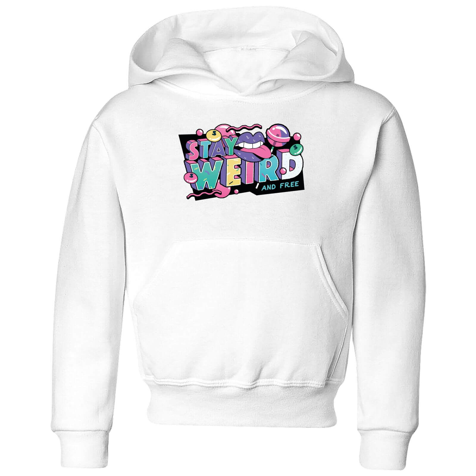 Stay Weird Kids' Hoodie - White - 3-4 Years