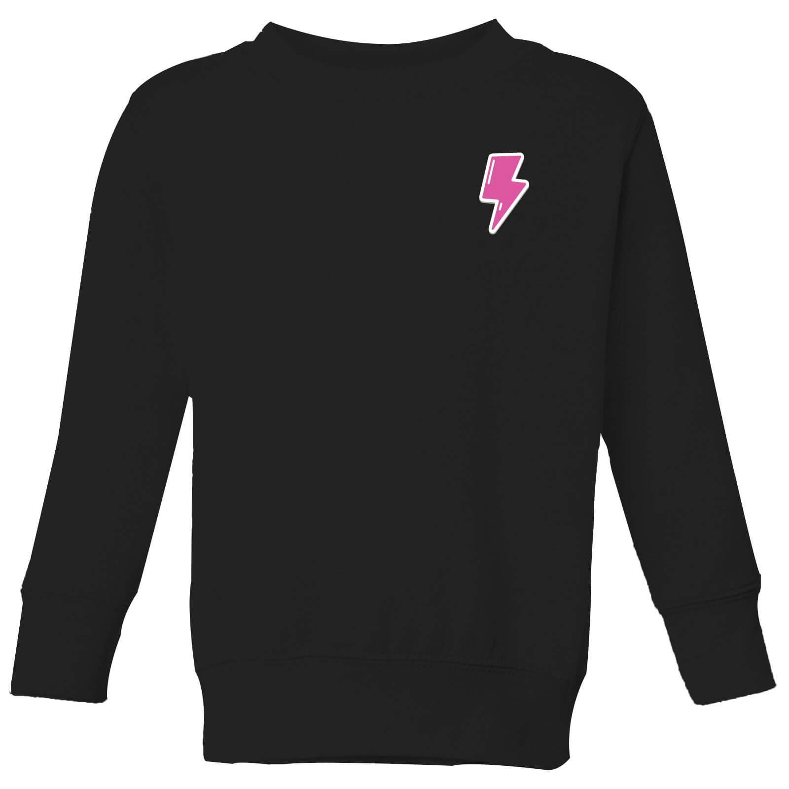 Small Lightning Bolt Kids' Sweatshirt - Black - 7-8 Years - Black