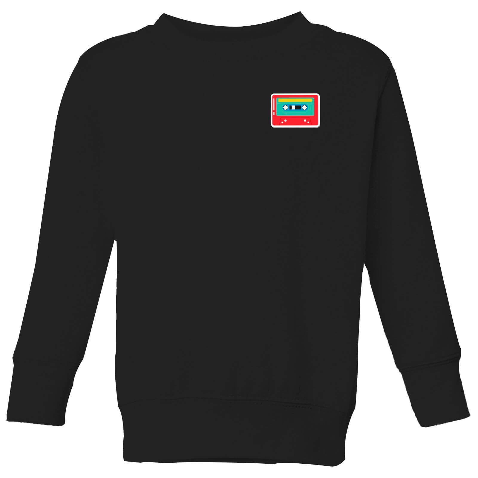 Small Cassette Tape Kids' Sweatshirt - Black - 5-6 Years - Black