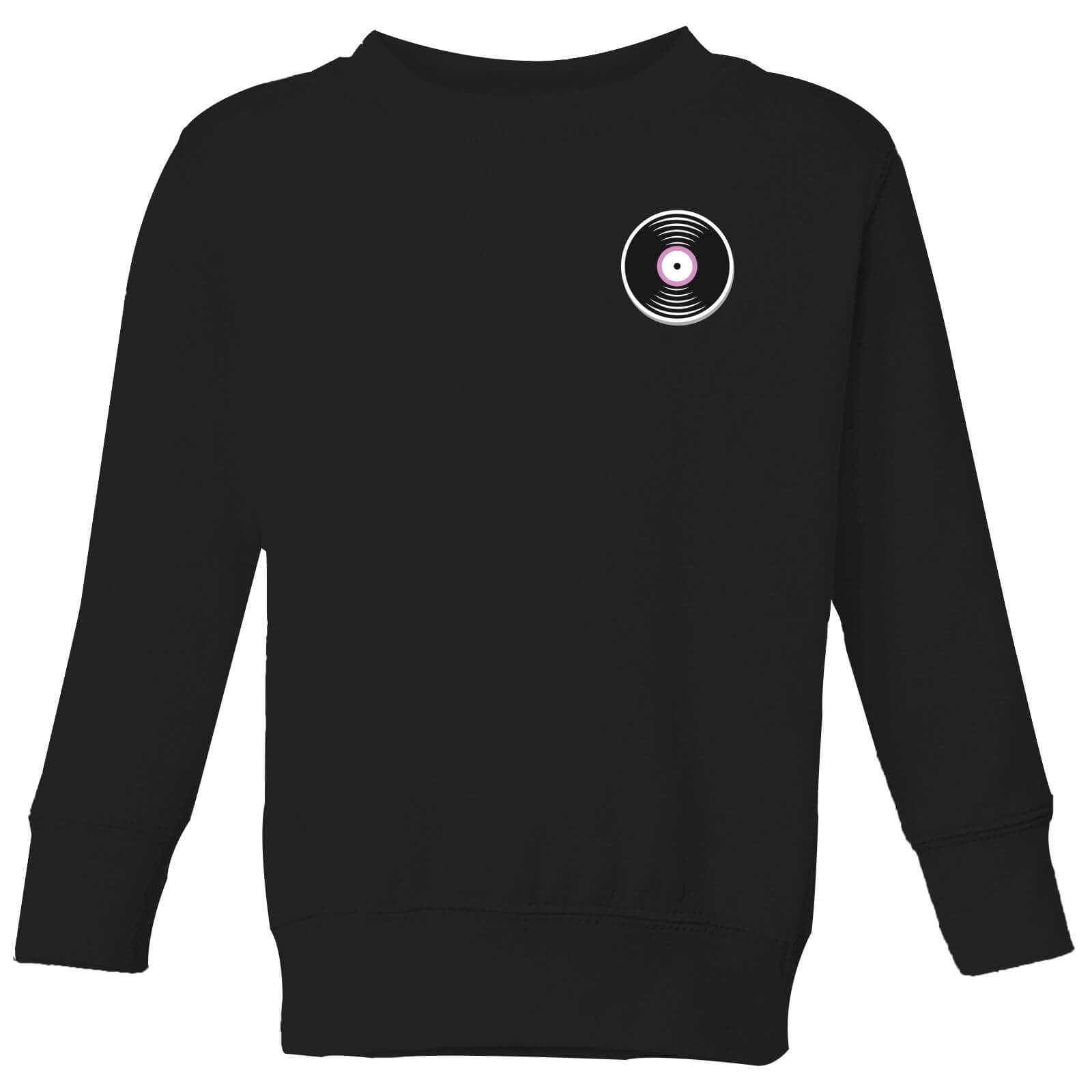 Small Vinyl Record Kids' Sweatshirt - Black - 7-8 Years - Black