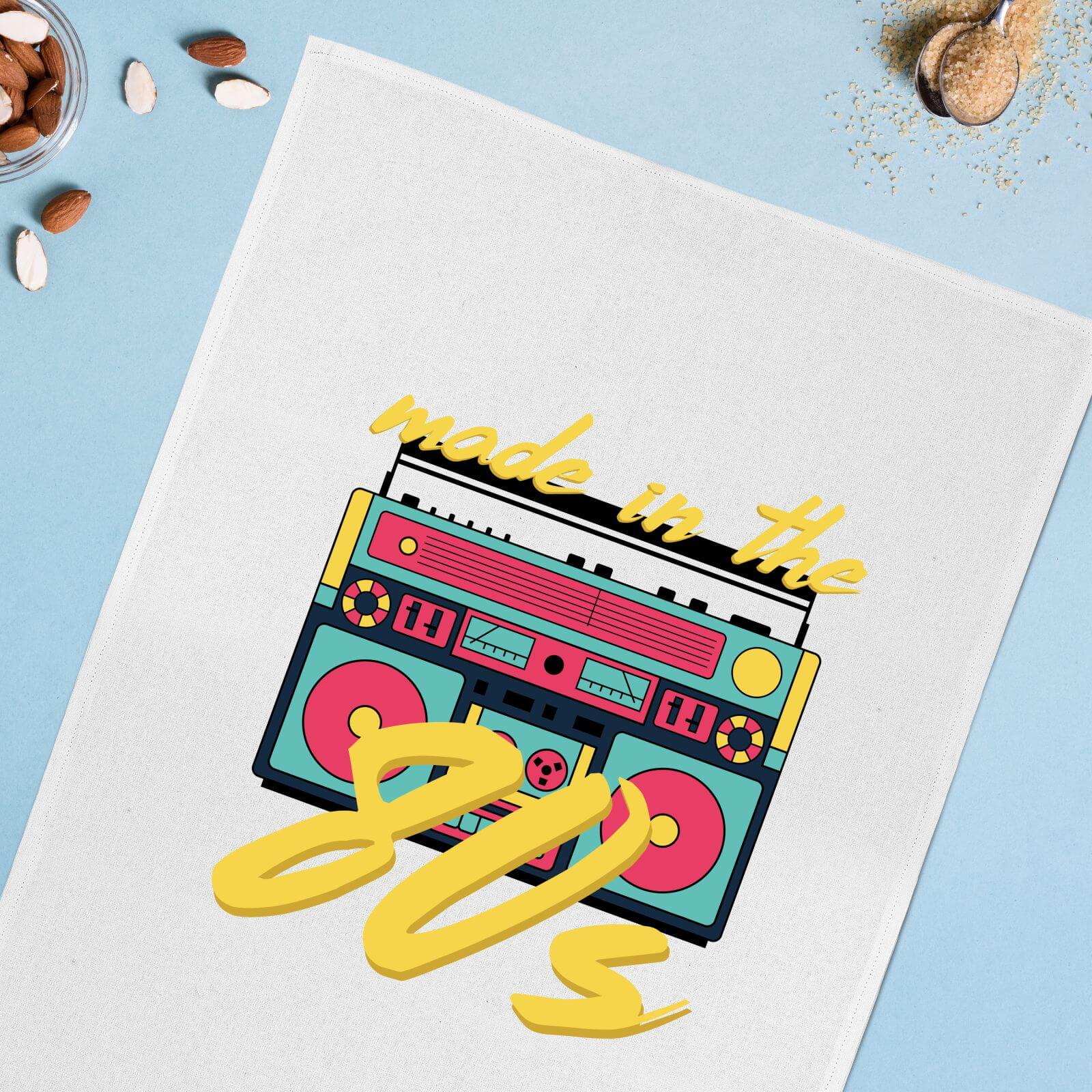 Made In The 80s Boombox Cotton Tea Towel