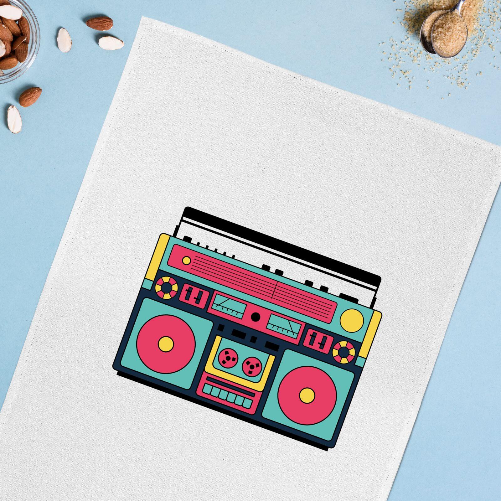 Colourful Boombox Cotton Tea Towel