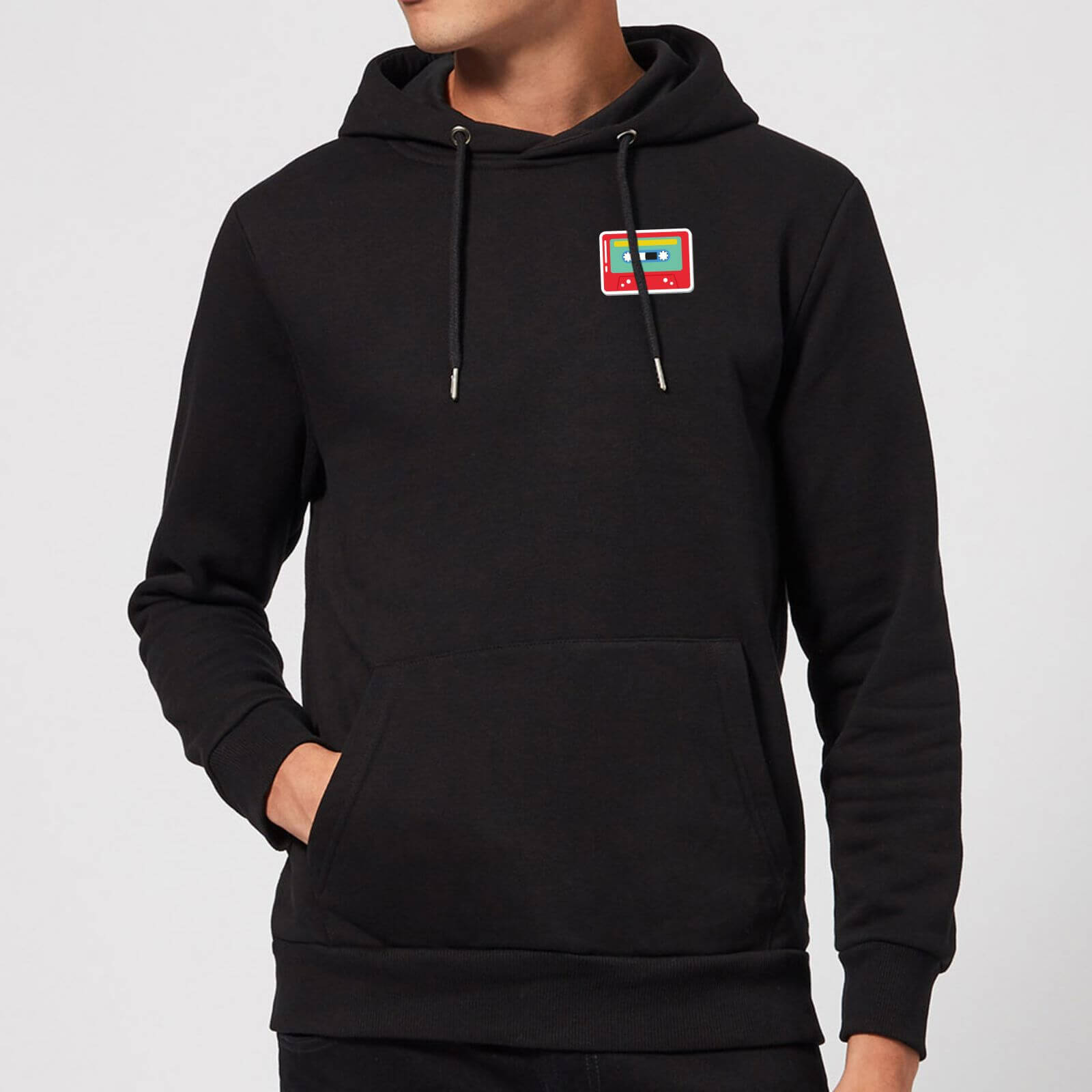 Small Cassette Tape Hoodie - Black - L