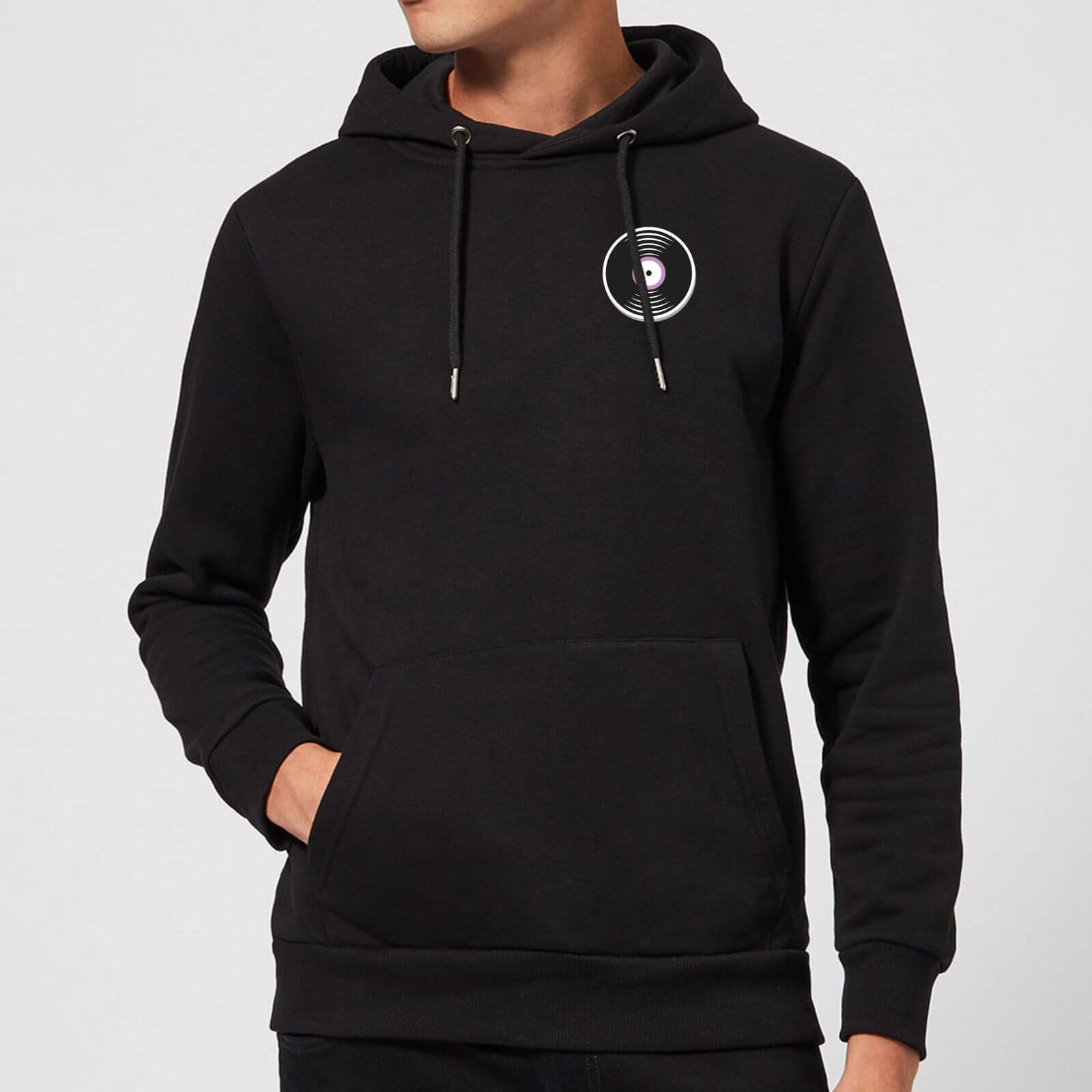 Small Vinyl Record Hoodie - Black - XXL