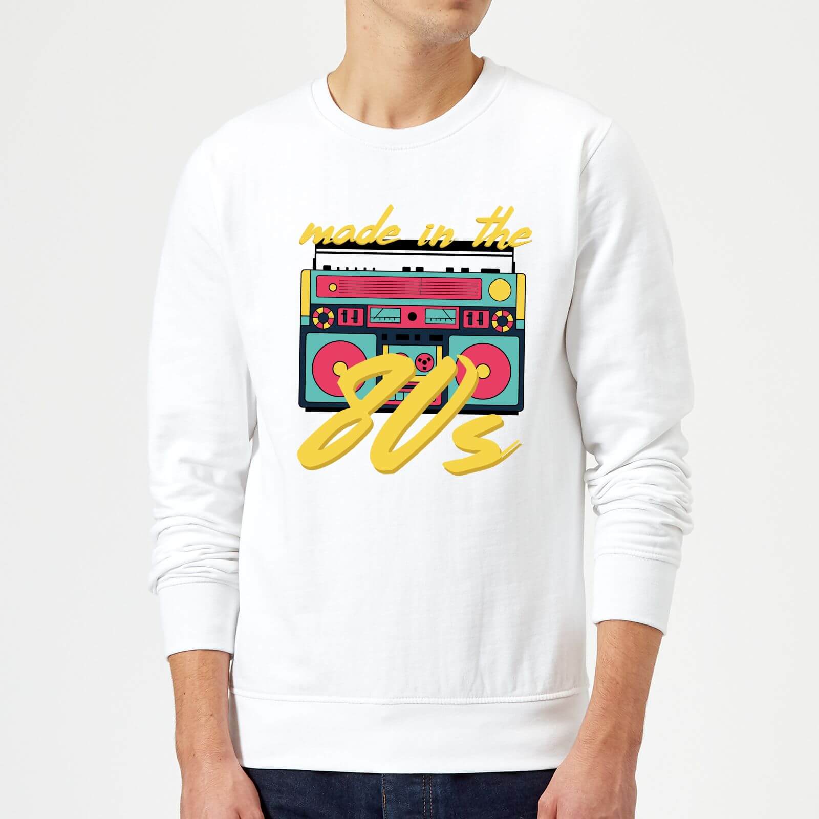 Made In The 80s Boombox Sweatshirt - White - S - White