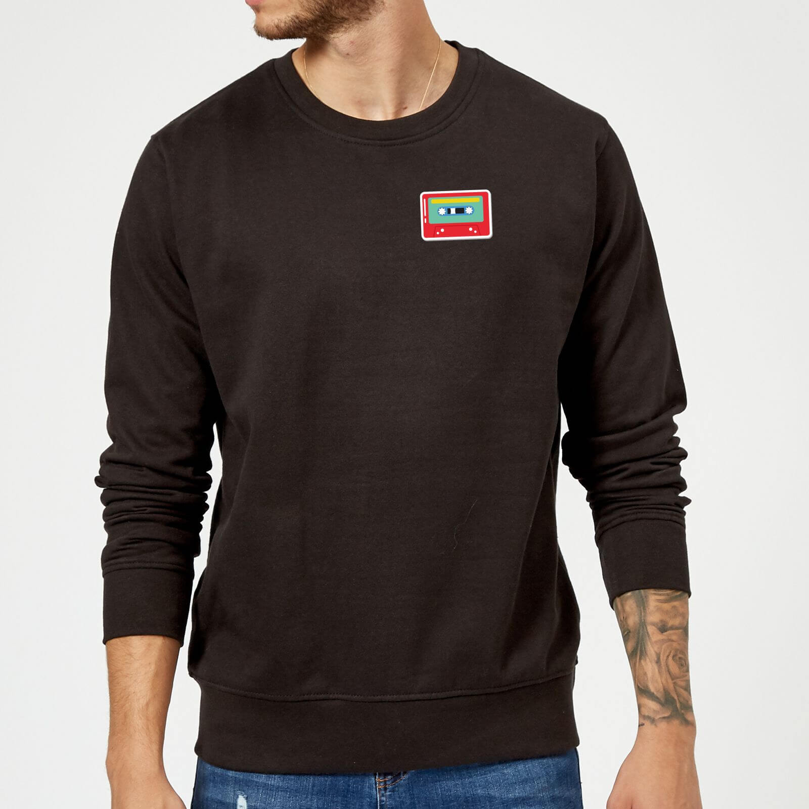 Small Cassette Tape Sweatshirt - Black - XL