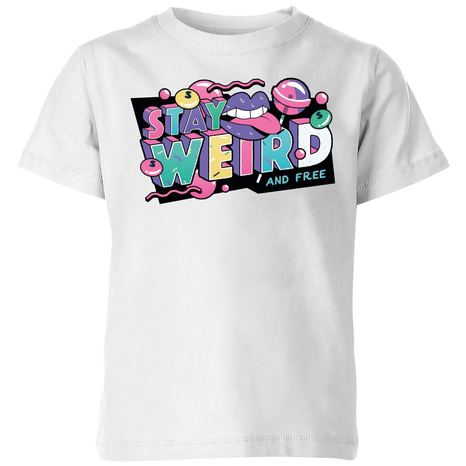 Stay Weird Kids' T-Shirt - White - 5-6 Years - White