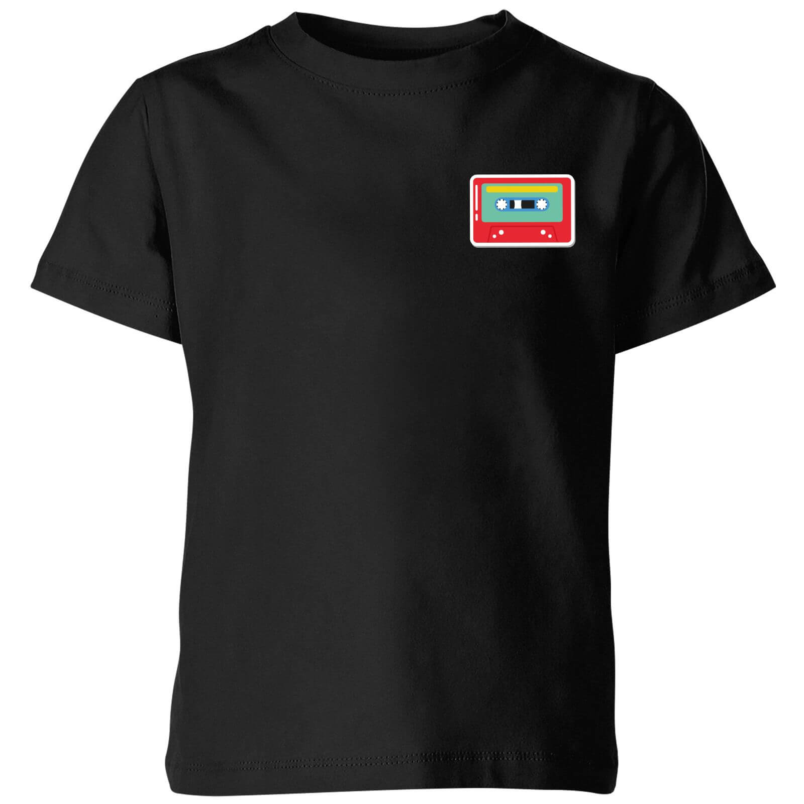 Small Cassette Tape Kids' T-Shirt - Black - 11-12 Years - Black