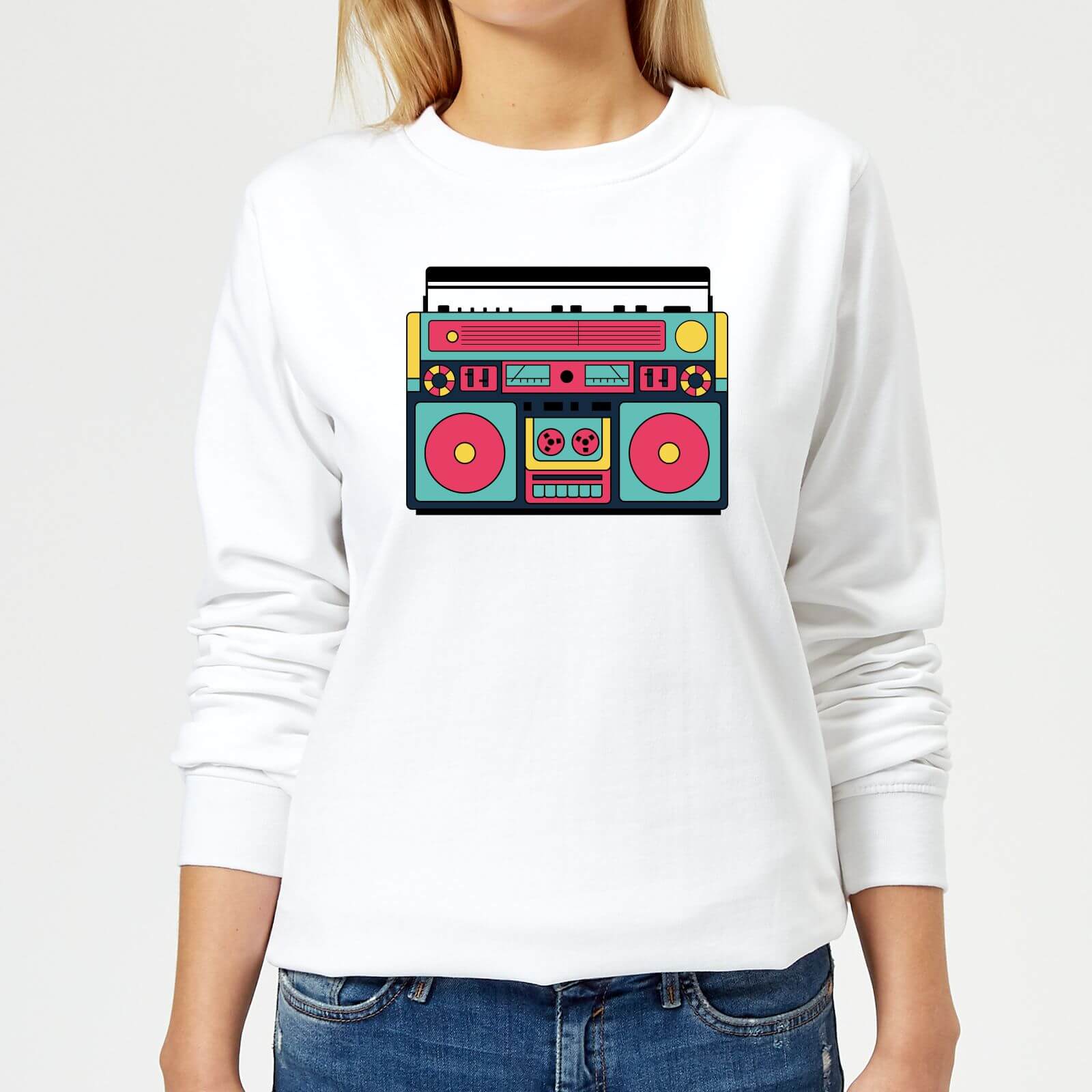 Colourful Boombox Women's Sweatshirt - White - XS - White