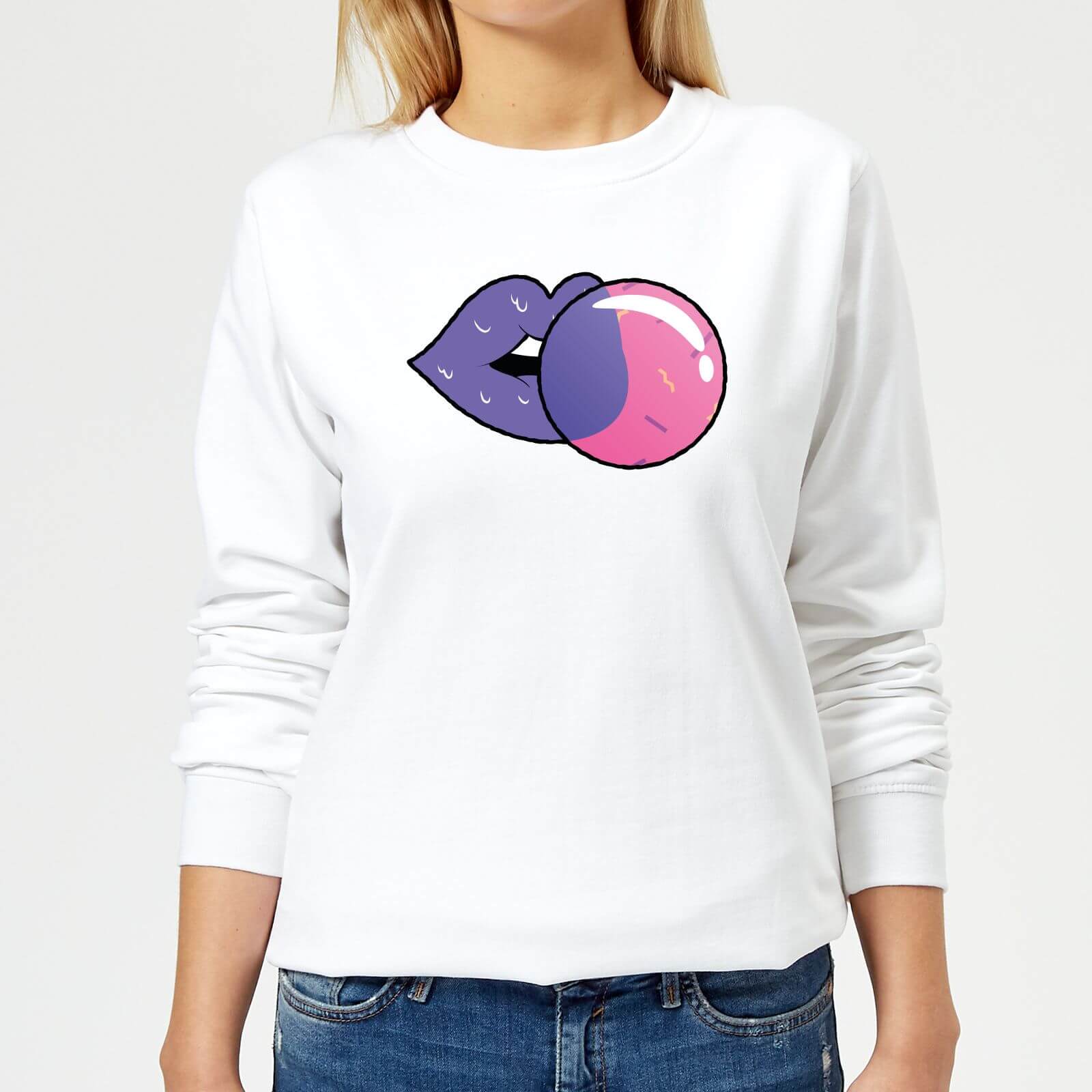Bubblegum Women's Sweatshirt - White - XS - White